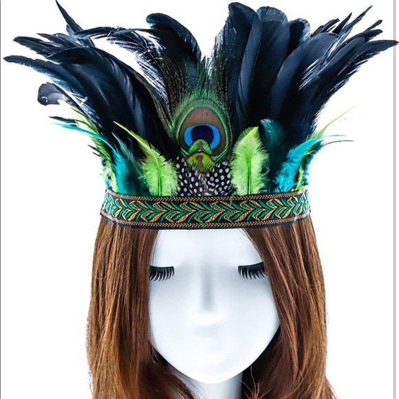 Other - Peacock Indian Feather Headband.